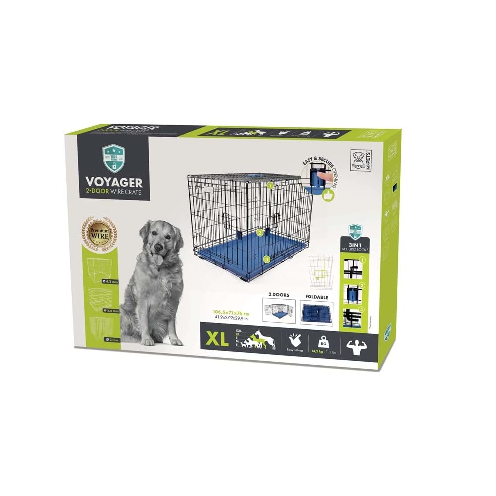 M-Pets Voyager 2-Door Wire Crate for Dog X-Large, Blue : Amazon.co